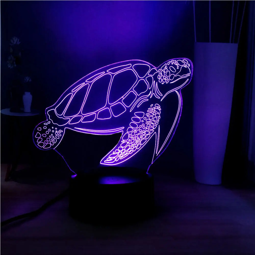 3D LED Turtle Night Light