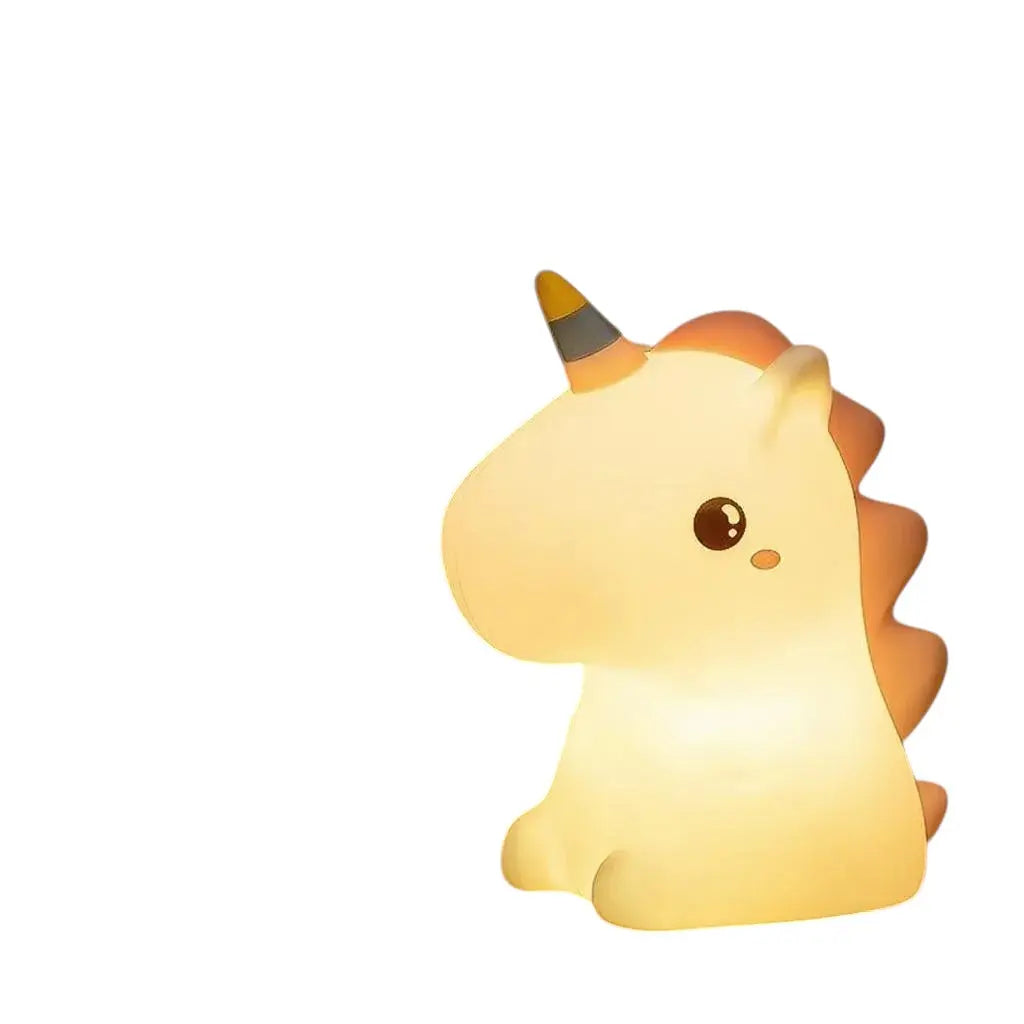Unicorn Cute Silicone LED Night Light for Kids Children USB Rechargeable Cartoon Animal Bedroom Decor Touch Night Lamp for Gifts
