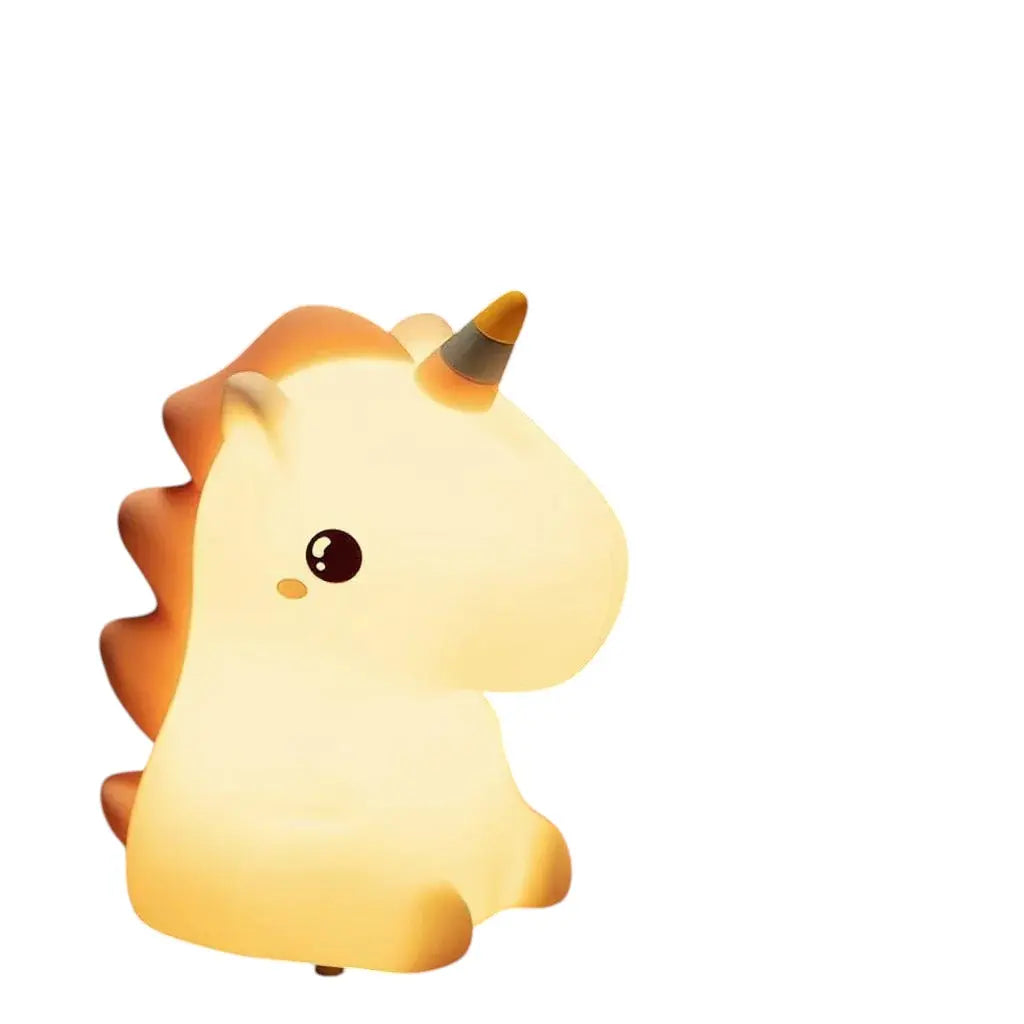 Unicorn Cute Silicone LED Night Light for Kids Children USB Rechargeable Cartoon Animal Bedroom Decor Touch Night Lamp for Gifts