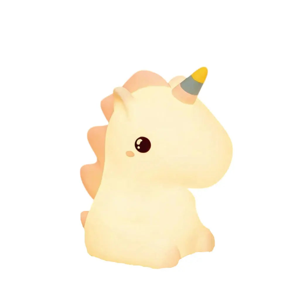 Unicorn Cute Silicone LED Night Light for Kids Children USB Rechargeable Cartoon Animal Bedroom Decor Touch Night Lamp for Gifts