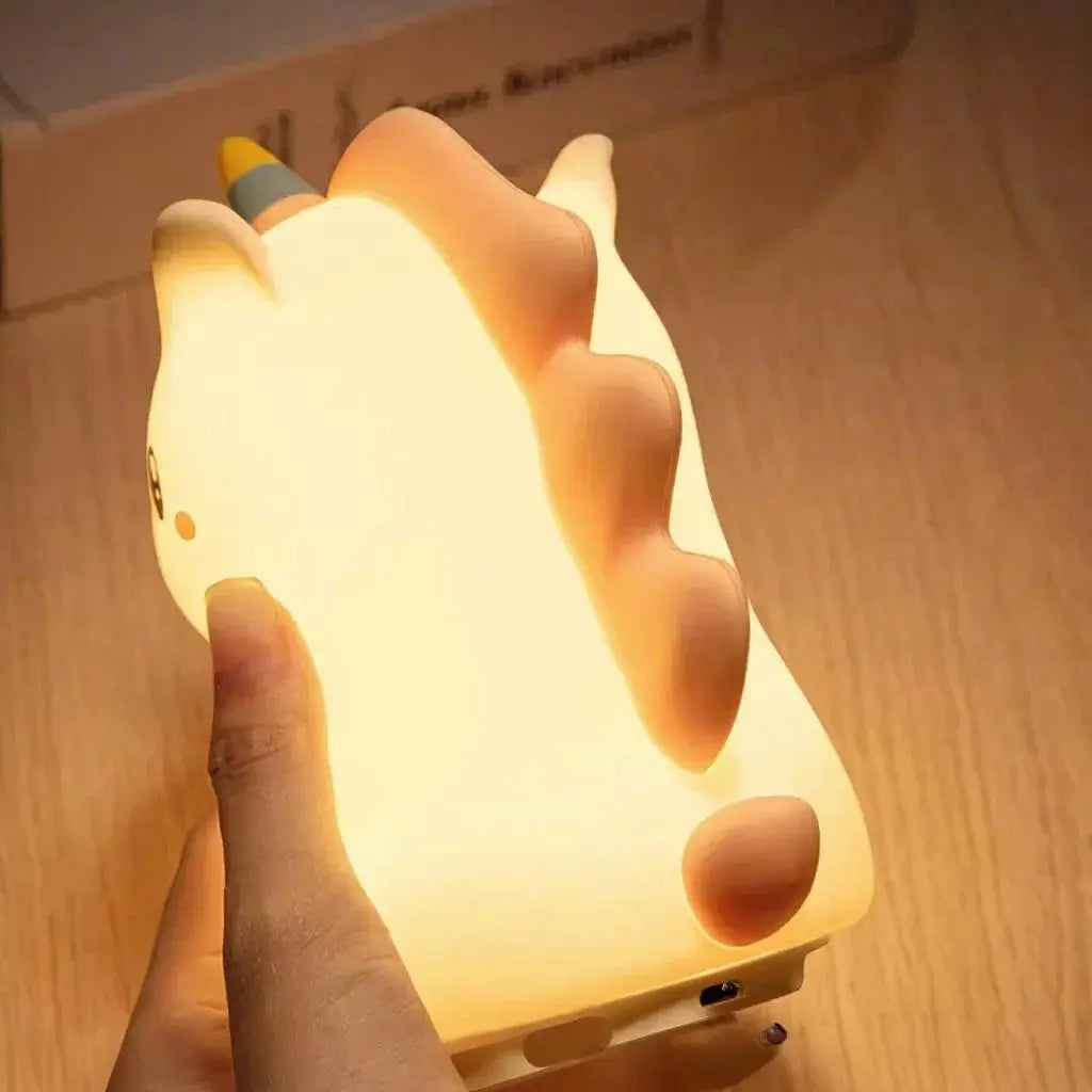 Unicorn Cute Silicone LED Night Light for Kids Children USB Rechargeable Cartoon Animal Bedroom Decor Touch Night Lamp for Gifts