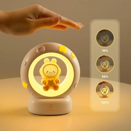 Cute Panda LED Clap Night Light Cat Rabbit USB Rechargeable Reading Table Lamp Room Decor Gift for Baby Children Sleeping Lights