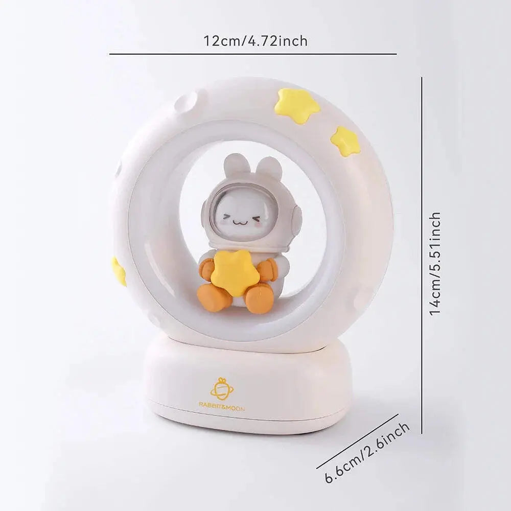 Cute Panda LED Clap Night Light Cat Rabbit USB Rechargeable Reading Table Lamp Room Decor Gift for Baby Children Sleeping Lights