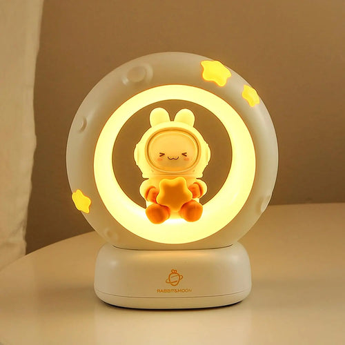 Cute Panda LED Clap Night Light Cat Rabbit USB Rechargeable Reading Table Lamp Room Decor Gift for Baby Children Sleeping Lights