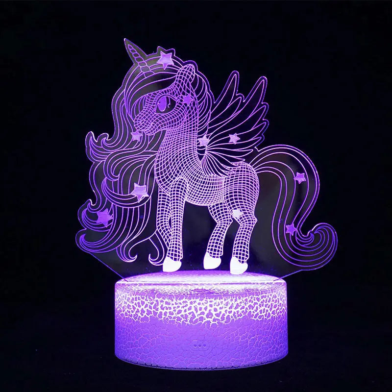 Unicorn Night Light for Kids 3D Night Lamp 16 Colors Changes with Remote Control Room Decor Valentine'S Day for Children Girls