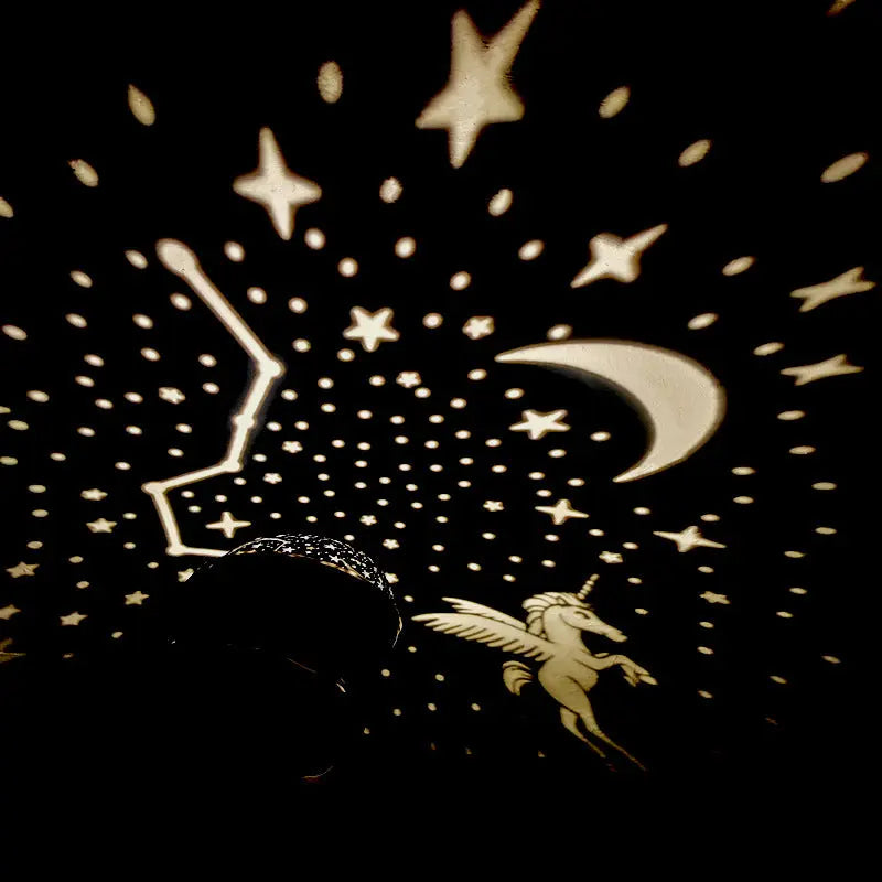 Rotating Night Light Projector Lamp Starry Sky Star Unicorn Children Kids Baby Sleep Romantic Led Projection Lamp USB/AA Battery