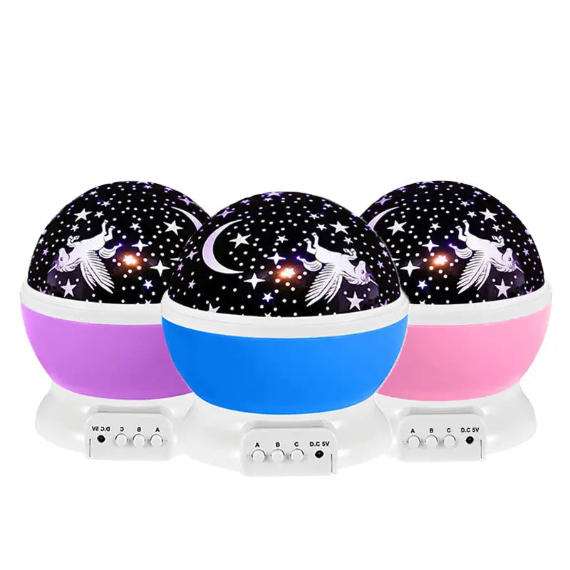 Rotating Night Light Projector Lamp Starry Sky Star Unicorn Children Kids Baby Sleep Romantic Led Projection Lamp USB/AA Battery