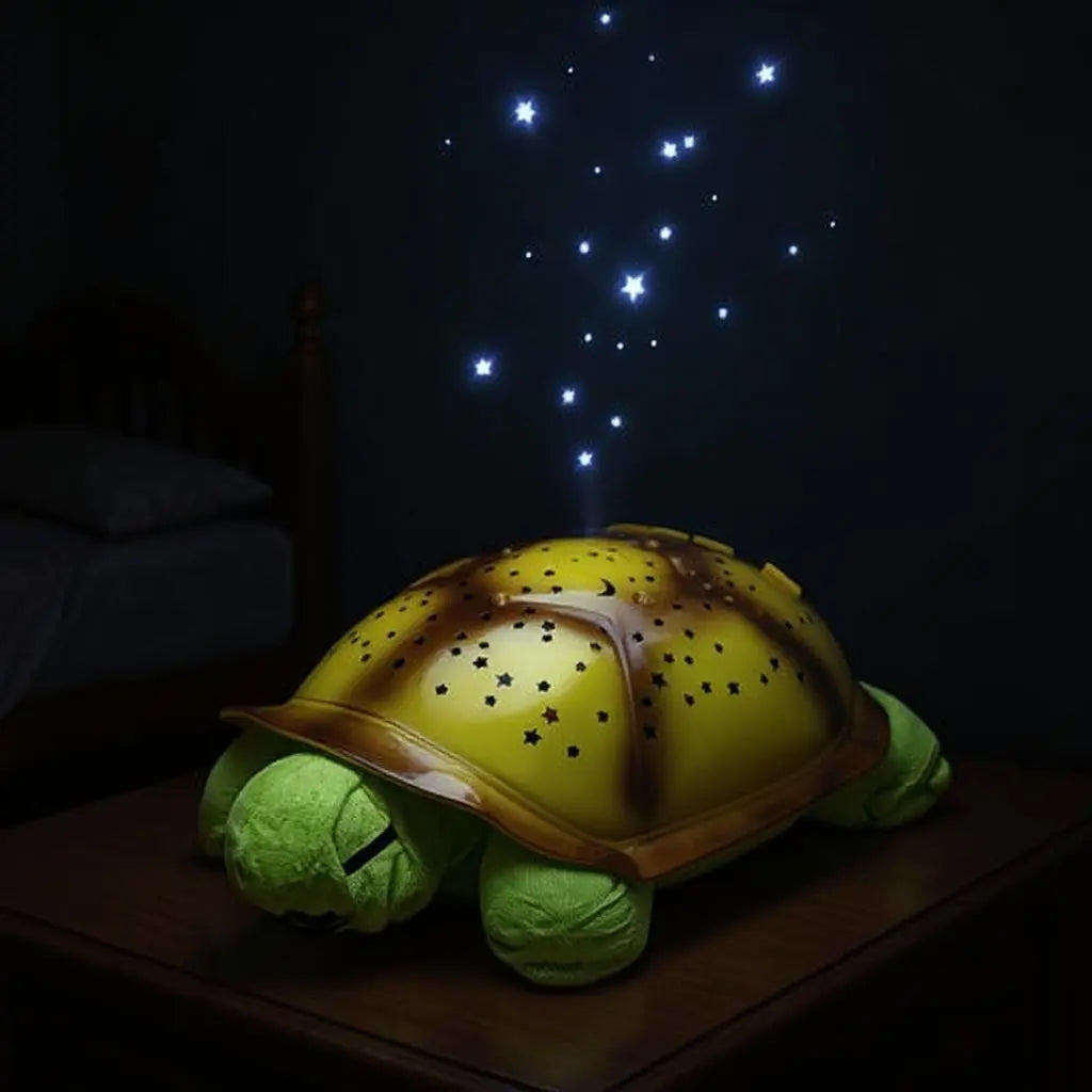 Children'S Plush Turtle Projection Lamp Music Starry Sky Projection Lamp Sleeps Well Glowing Toy Night Light