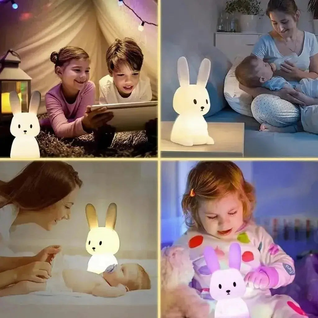 LED Night Light Silicone Rabbit Touch Sensor Lamp Cute Animal Light Bedroom Decor Gift for Kid Baby Child Table Lamp Home Decor