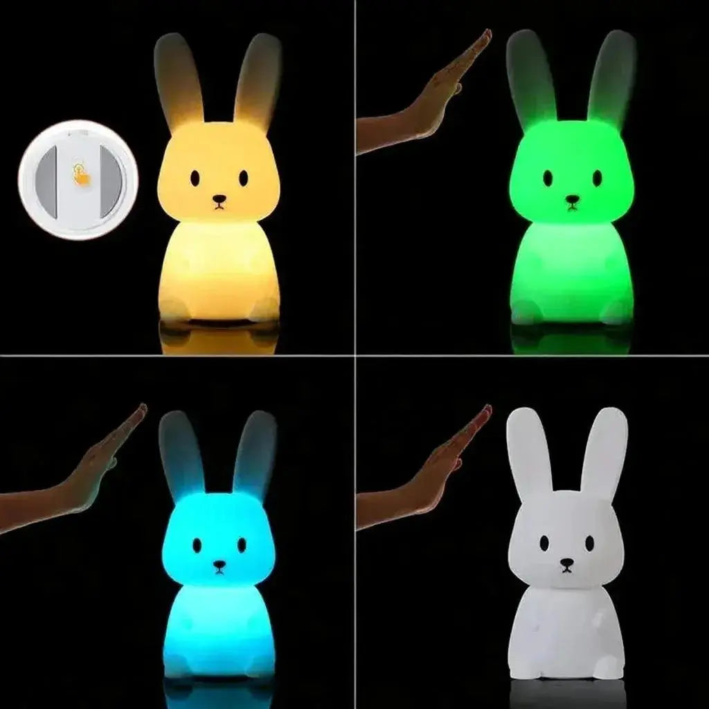 LED Night Light Silicone Rabbit Touch Sensor Lamp Cute Animal Light Bedroom Decor Gift for Kid Baby Child Table Lamp Home Decor