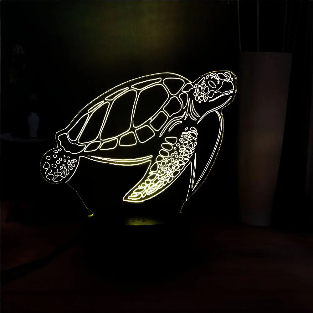3D LED Turtle Night Light