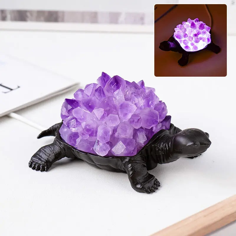 Natural Crystal Turtle Small Night Lamp Creative USB Ambience Light