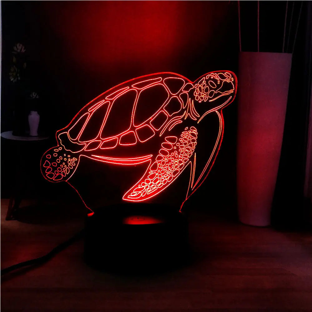 3D LED Turtle Night Light