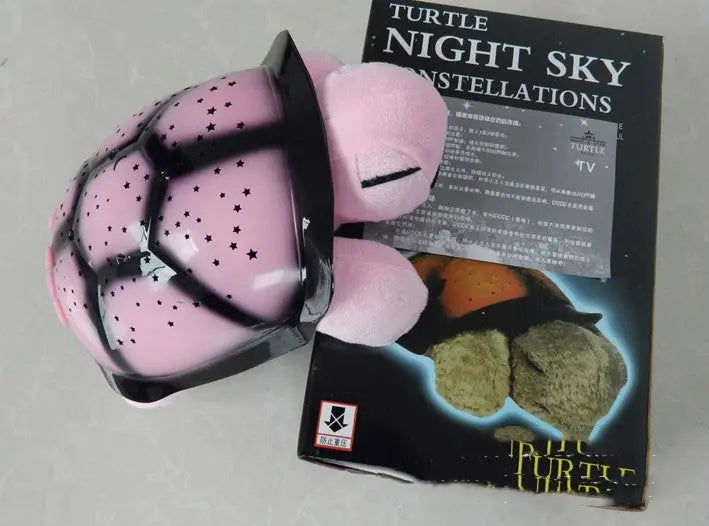 Children'S Plush Turtle Projection Lamp Music Starry Sky Projection Lamp Sleeps Well Glowing Toy Night Light