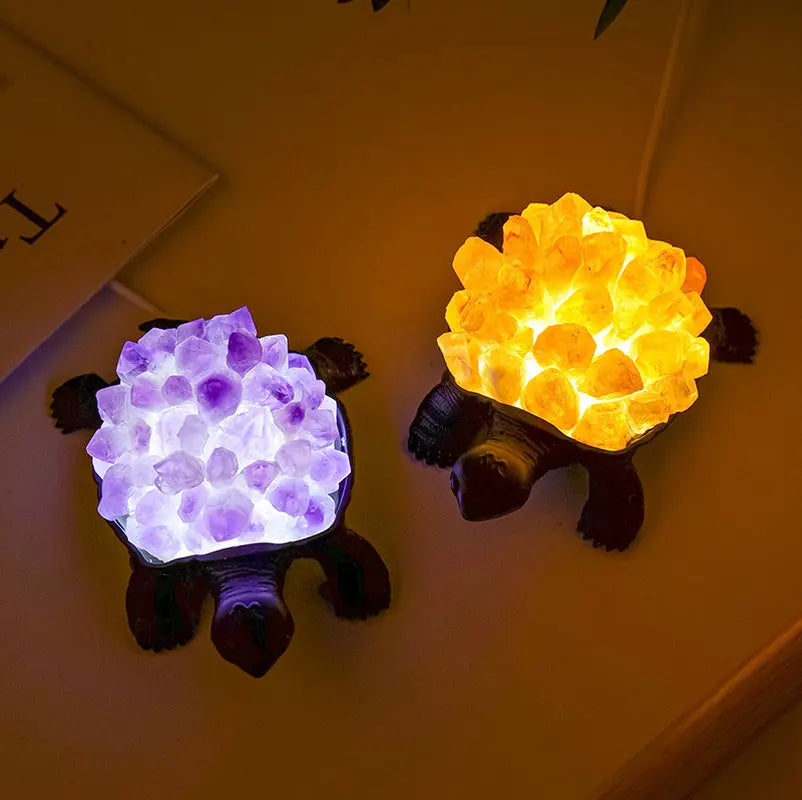 Natural Crystal Turtle Small Night Lamp Creative USB Ambience Light